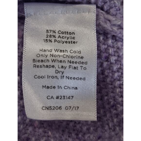 Talbots Sweater Womens Purple Nordic Cable Knit Speckled Crew Neck Sweater XS - Picture 7 of 12